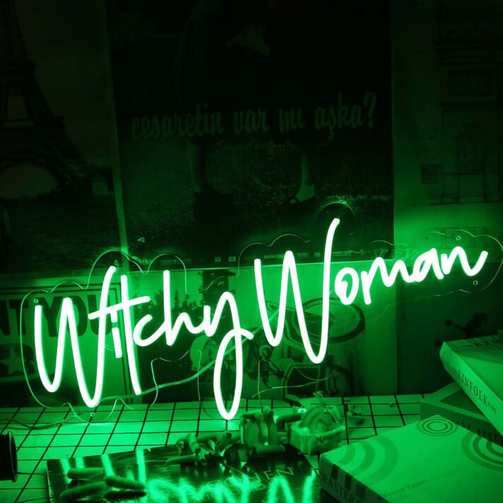 Witchy Woman Green Neon Sign