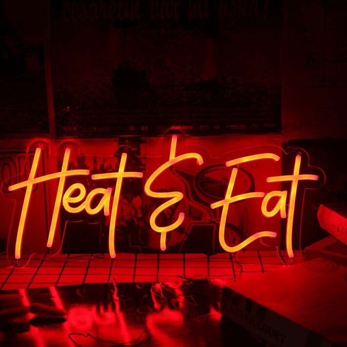 Heat And Eat Red Neon Sign