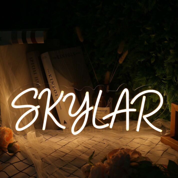 Skylar Yellow Name Neon Sign