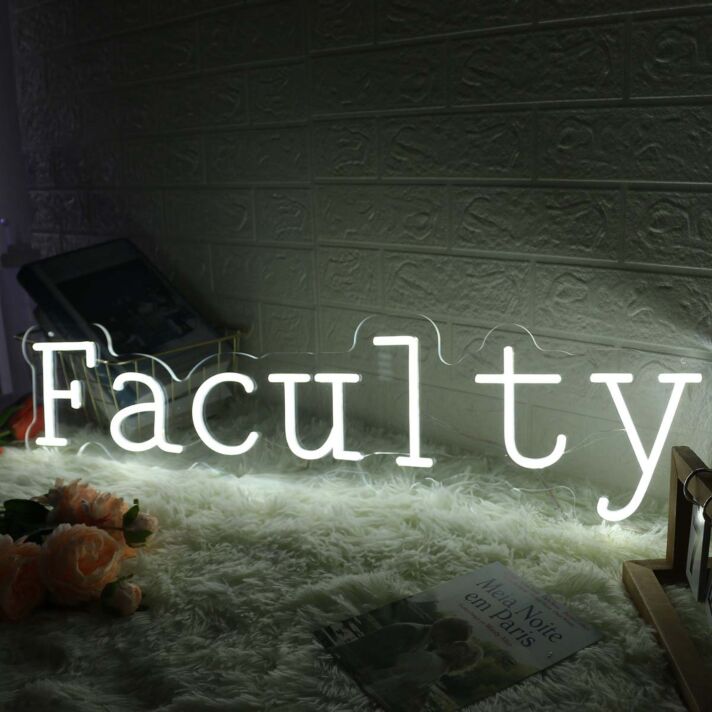 Faculty White Neon Sign