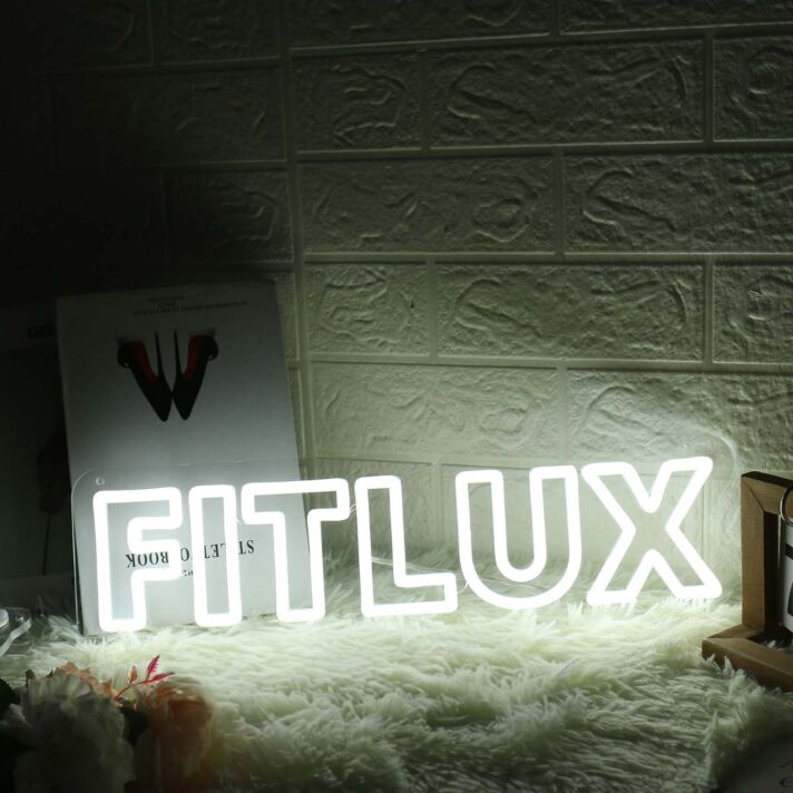 Fitlux White Neon Sign