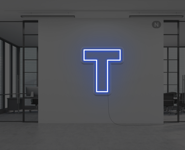 Neon letter T
