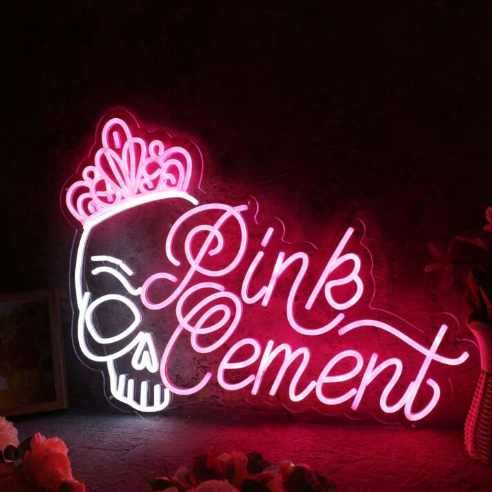 Pink Cemenl Custmo Neon Sign