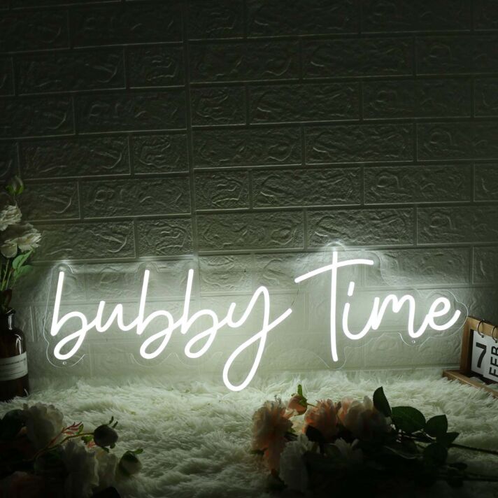 Bubby Time White Neon Sign