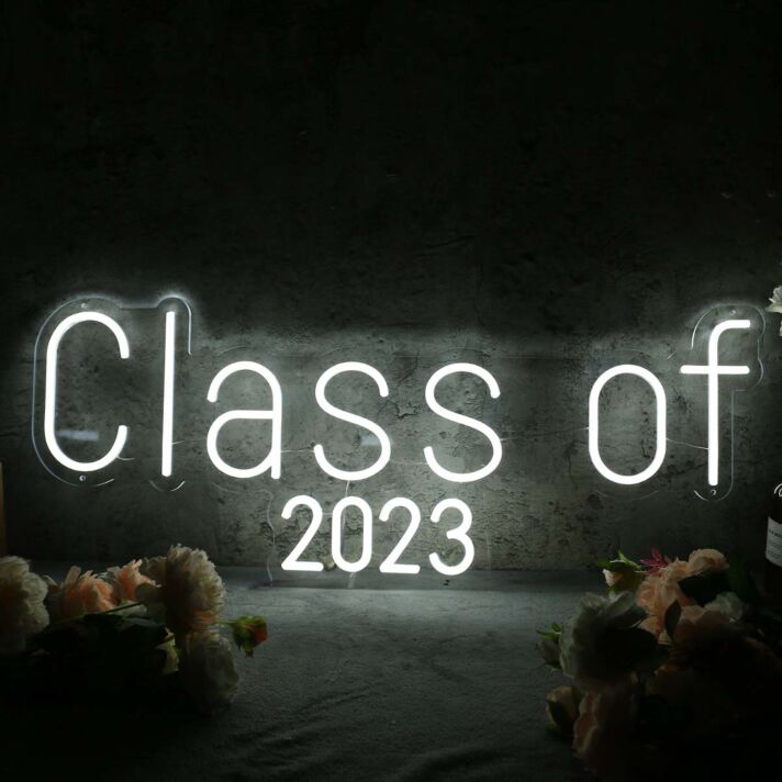 Class Of 2023 White Neon Sign