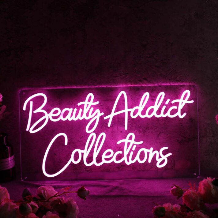 Beauty Addict Collections Purple Neon Sign