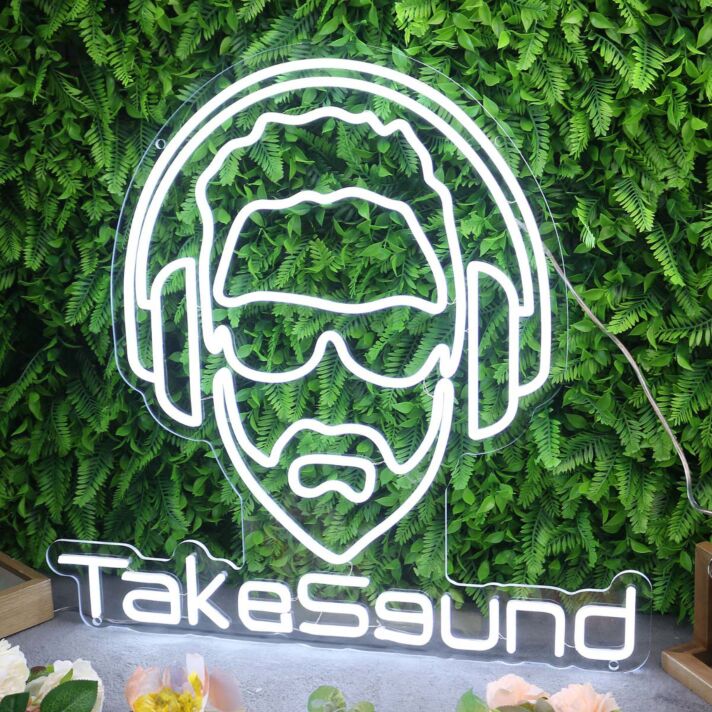 Take Sound White Custom Neon Sign
