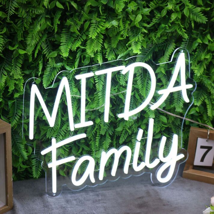 Mitda Family White Neon Sign