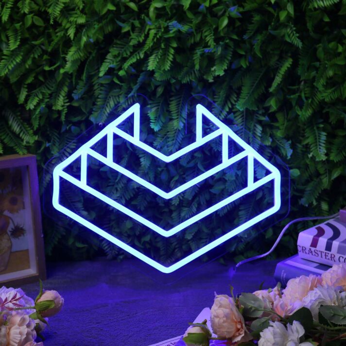 3D Pattern Blue Custom Neon Sign