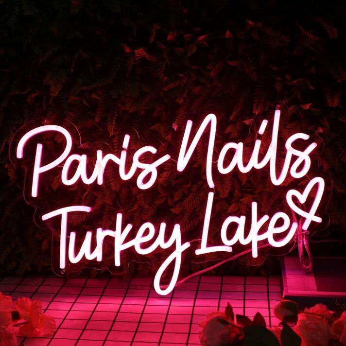 Paris Nails Turkey Lake Red Neon Sign