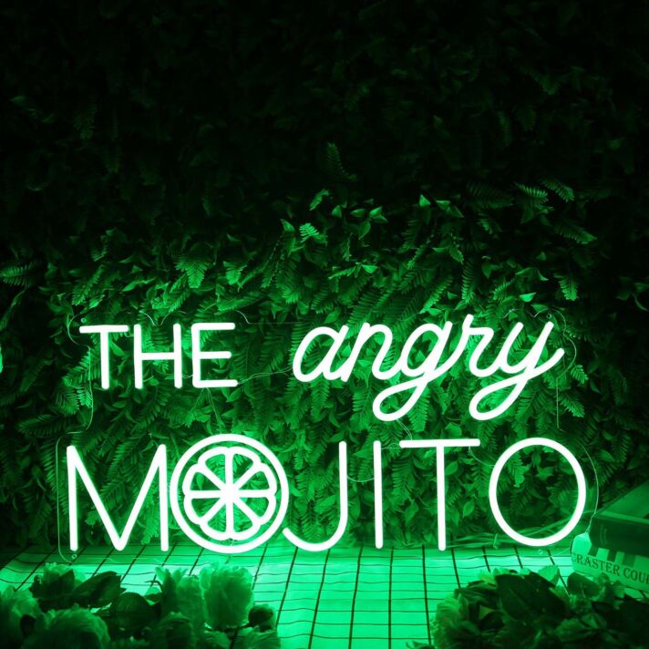 The Angry Mojito Green Neon Sign