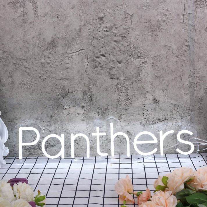 Panthers White Neon Sign