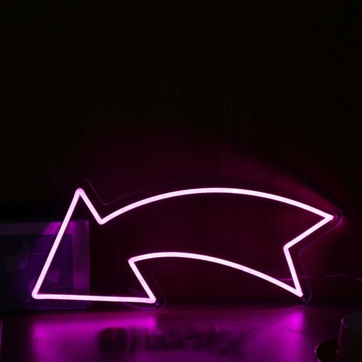 Left Arrow Purple Neon Sign