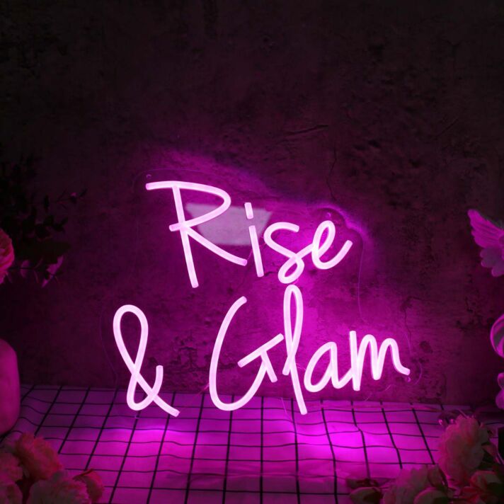 Rise And Glam Purple Neon Sign