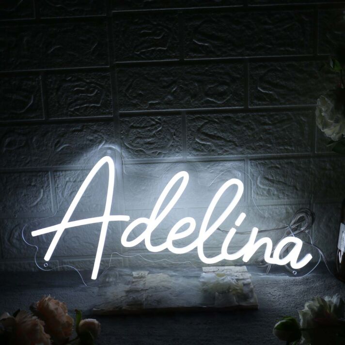 Adelina White Neon Sign