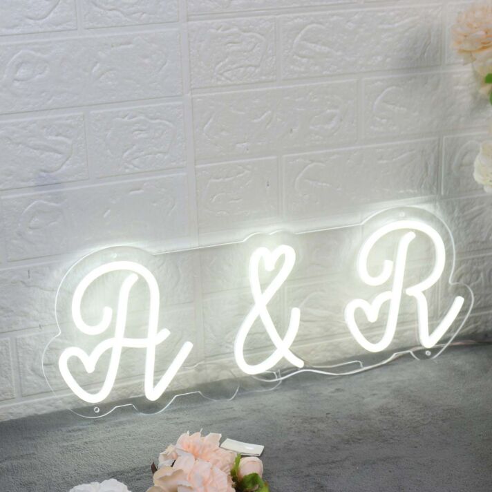 A And R White Custom Neon Sign