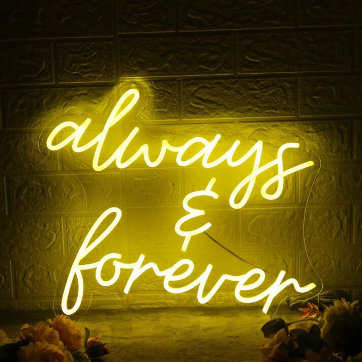 Always And Forever Yellow LED Neon Sign