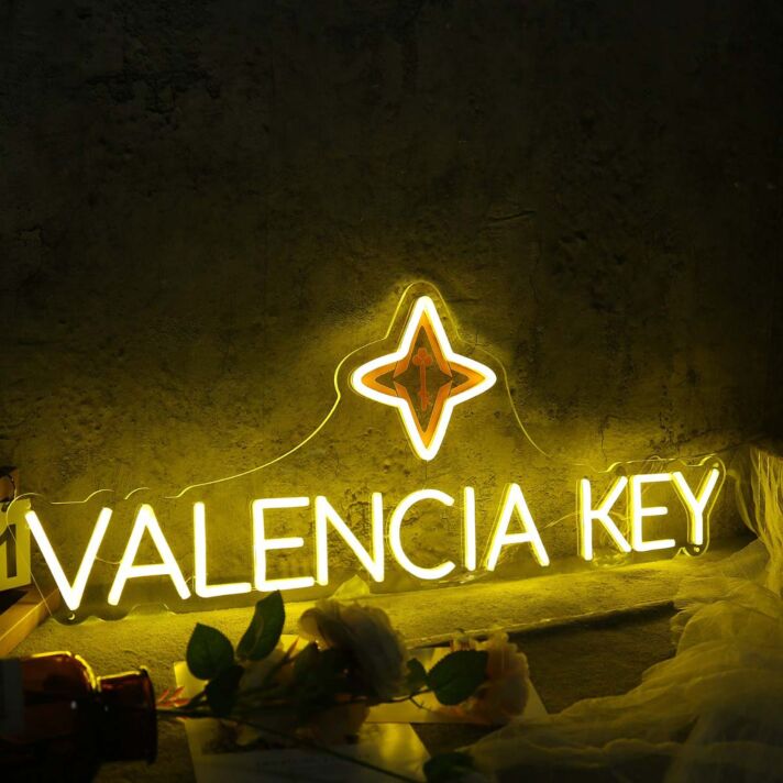 Valencia Key Yellow Neon Sign
