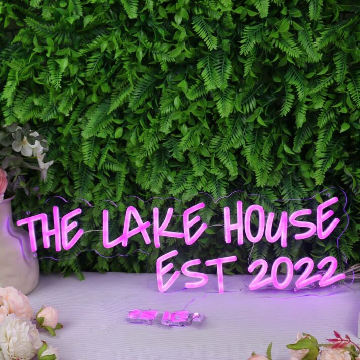 The Lake House EST 2022 Pink Neon Sign