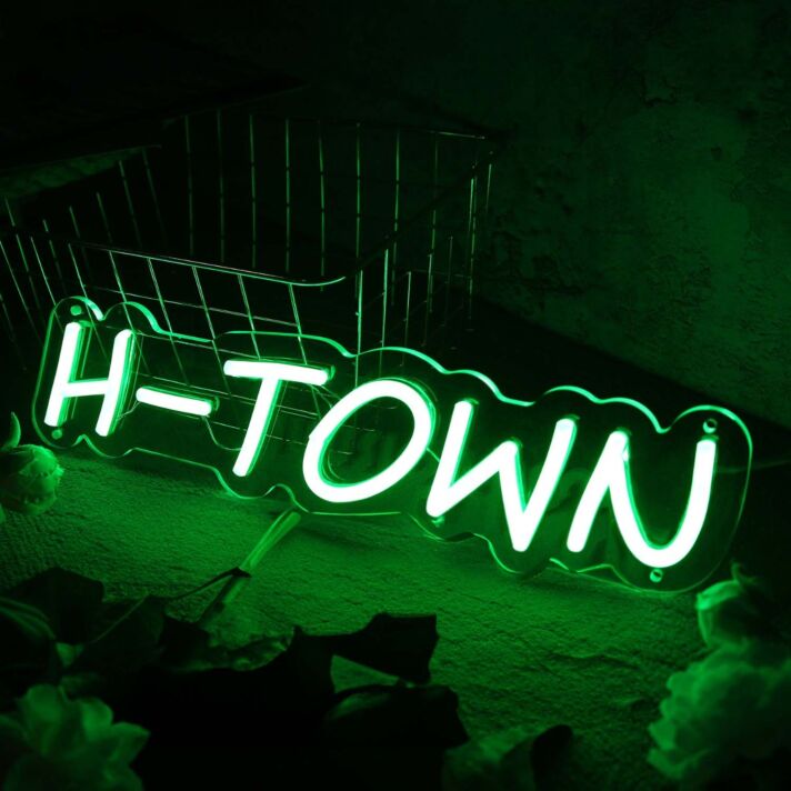 H-Town Green Neon Sign