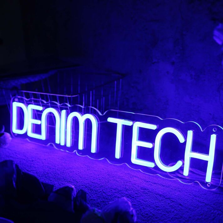 Denim Tech Blue Neon Sign