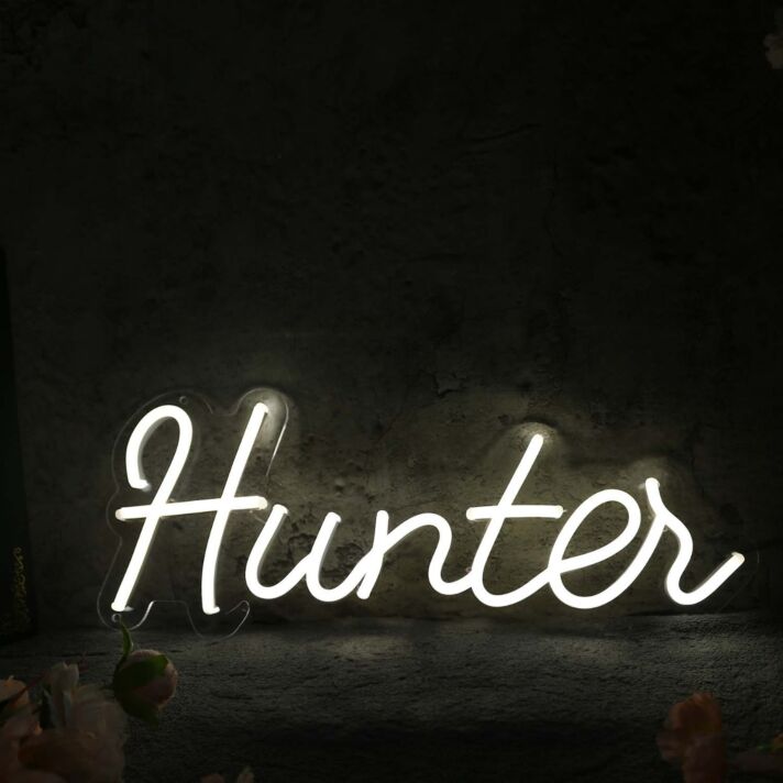 Hunter White Neon Sign