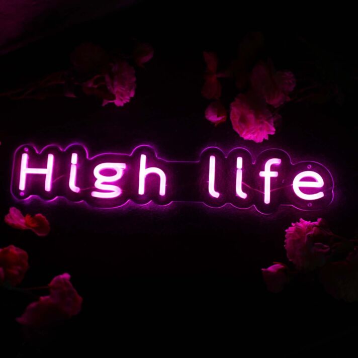 High Life Purple Neon Sign