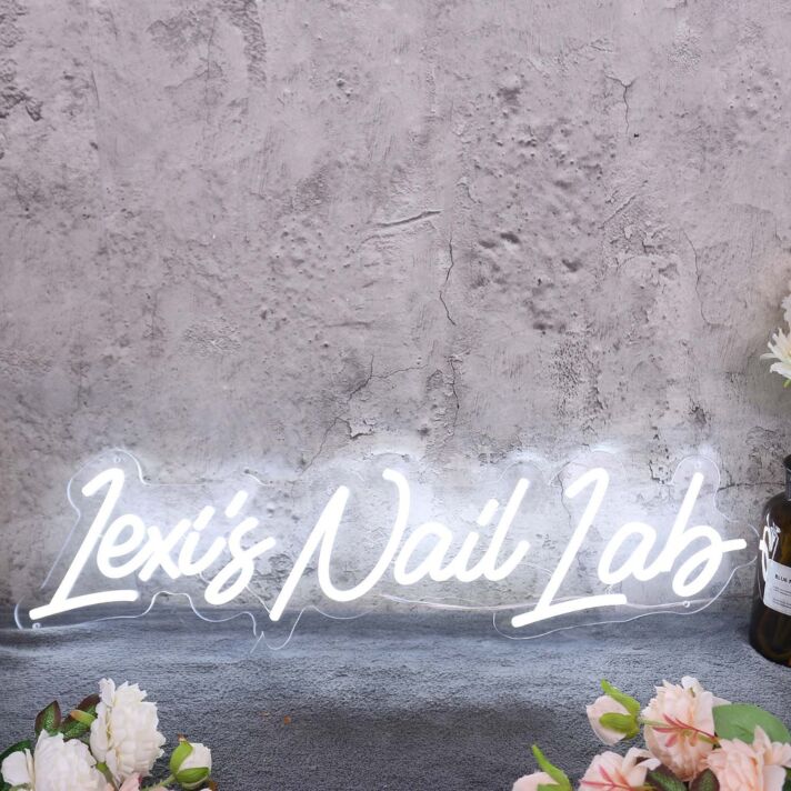 Lexis Nail Lab White Neon Sign