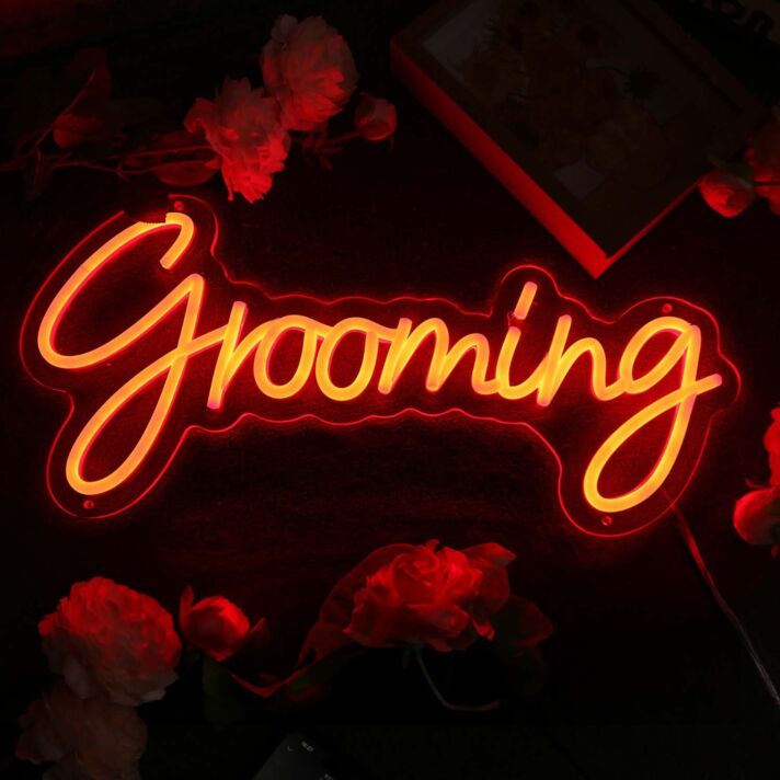 Grooming Orange Neon Sign