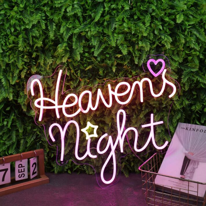 Heavens Night Pink Neon Sign