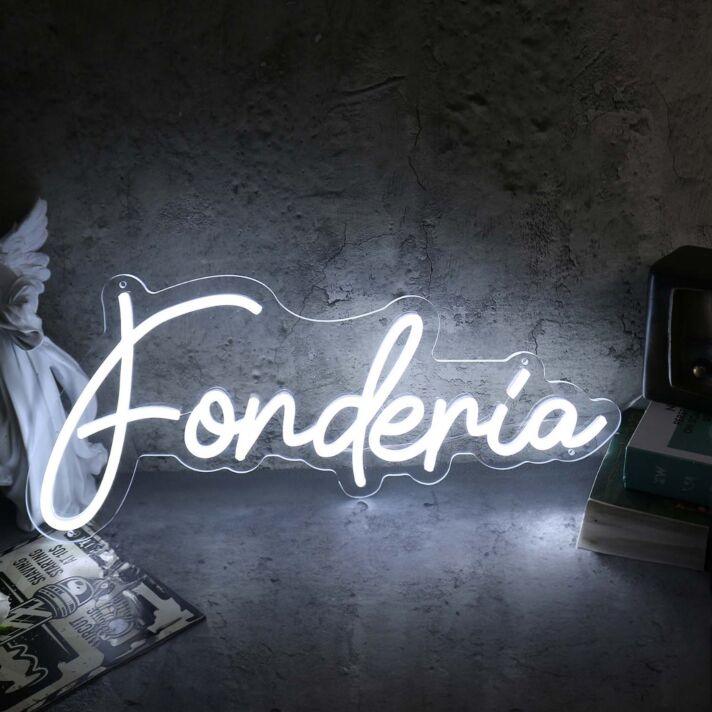 Fonderia White Neon Sign