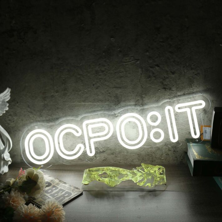OCPOIT White Neon Sign