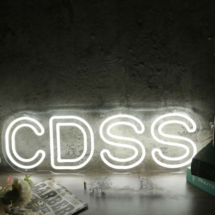 CDSS White Neon Sign