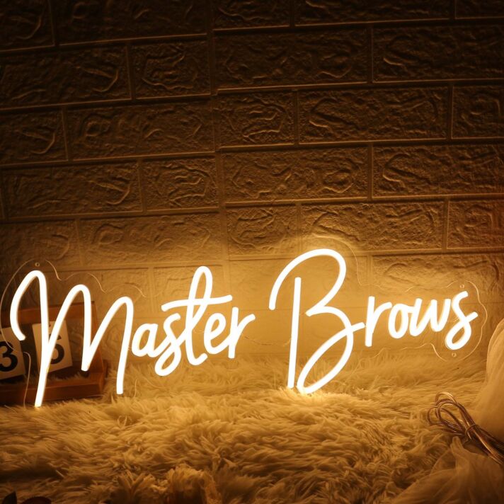 Master Brows Yellow Neon Sign
