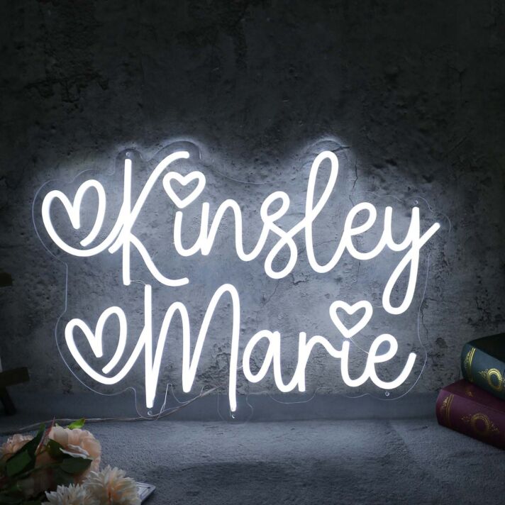 Kinsley Marie White Neon Sign