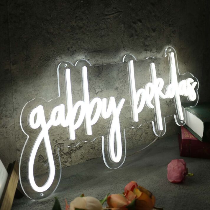 Gabby Bekdas White LED Neon Sign