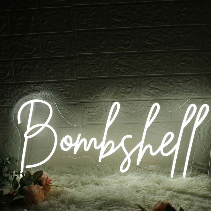 Bombshell White Neon Sign