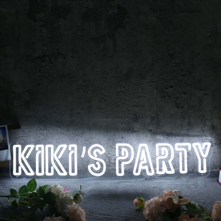 Kikis Party White Neon Sign