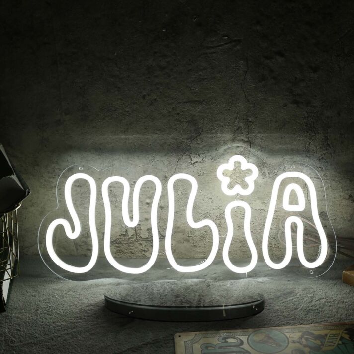 Julia White Neon Sign