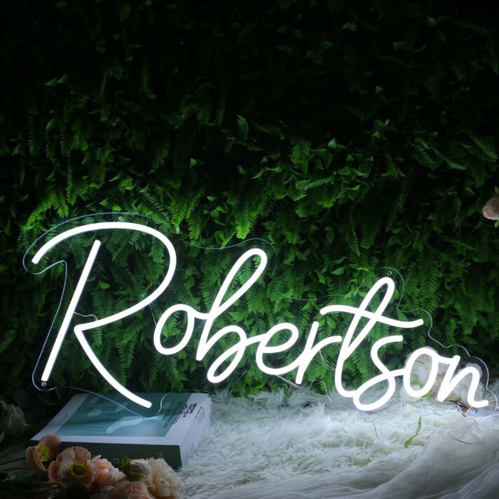 Robertson White LED Neon Sign