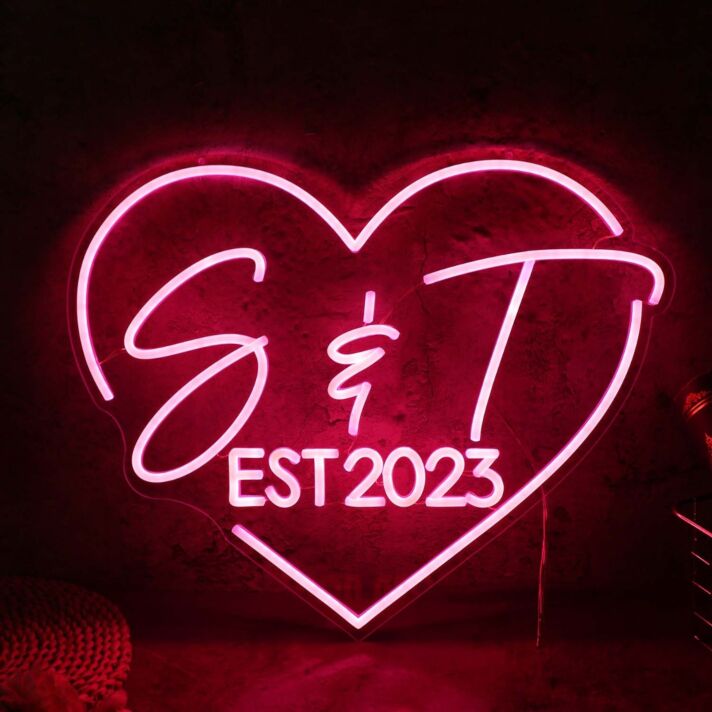 S And T EST 2023 Red Neon Sign