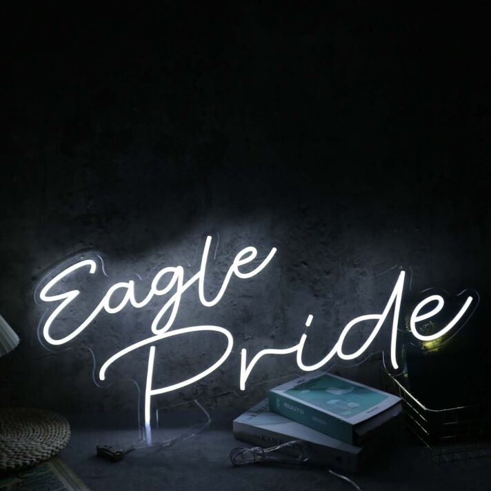 Eagle Pride White Neon Sign