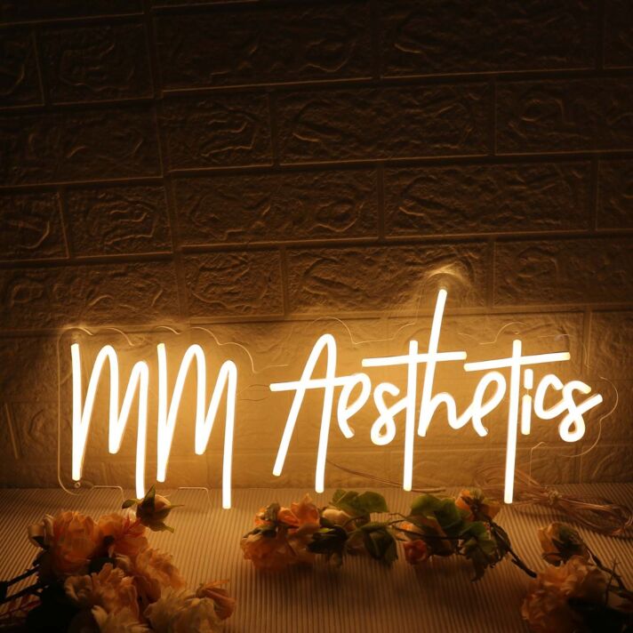 MM Aesthetics Yellow Neon Sign