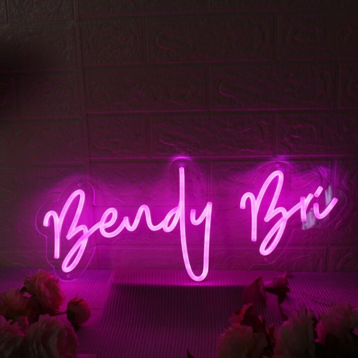 Bendy Bri Pink Neon Sign