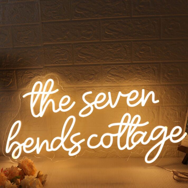 The Seven Bends Cottage Yellow Neon Sign