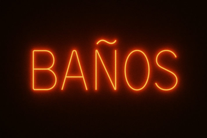 Custom Baños neon sign 36inch 12v Direct line connection