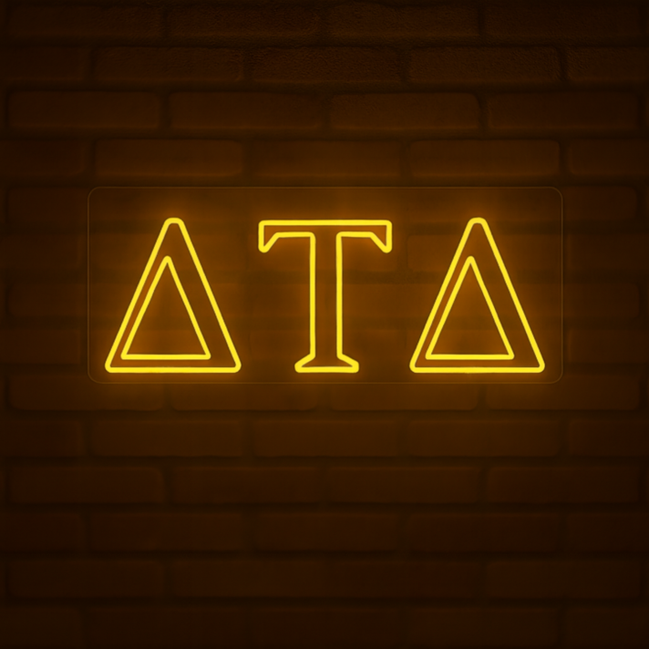 Delta Tau Delta ΔΤΔ LED Neon Sign for Brotherhood Events and Fraternity Decor