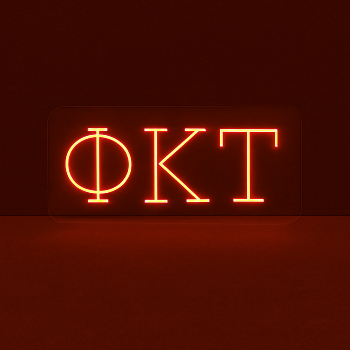 Phi Kappa Tau ΦΚΤ LED Neon Sign Showcasing Brotherhood and Fraternity Values