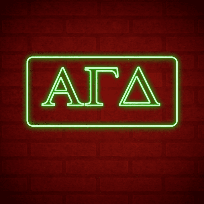 Alpha Gamma Delta ΑΓΔ LED Neon Sign Celebrating Sisterhood and Purpose