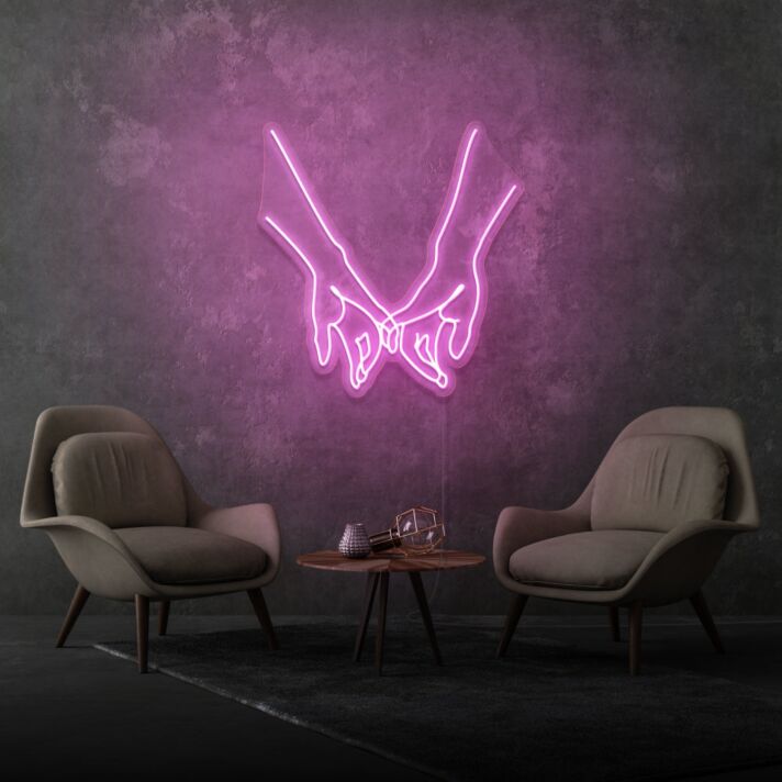 Intertwined Little Finger Aesthetic Neon Light